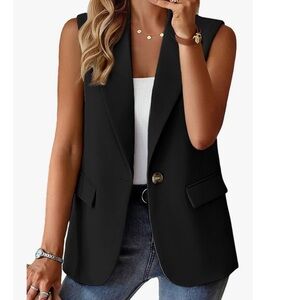 Mina Self 2025 Winter Women's Sleeveless Vest Blazer size XL color black